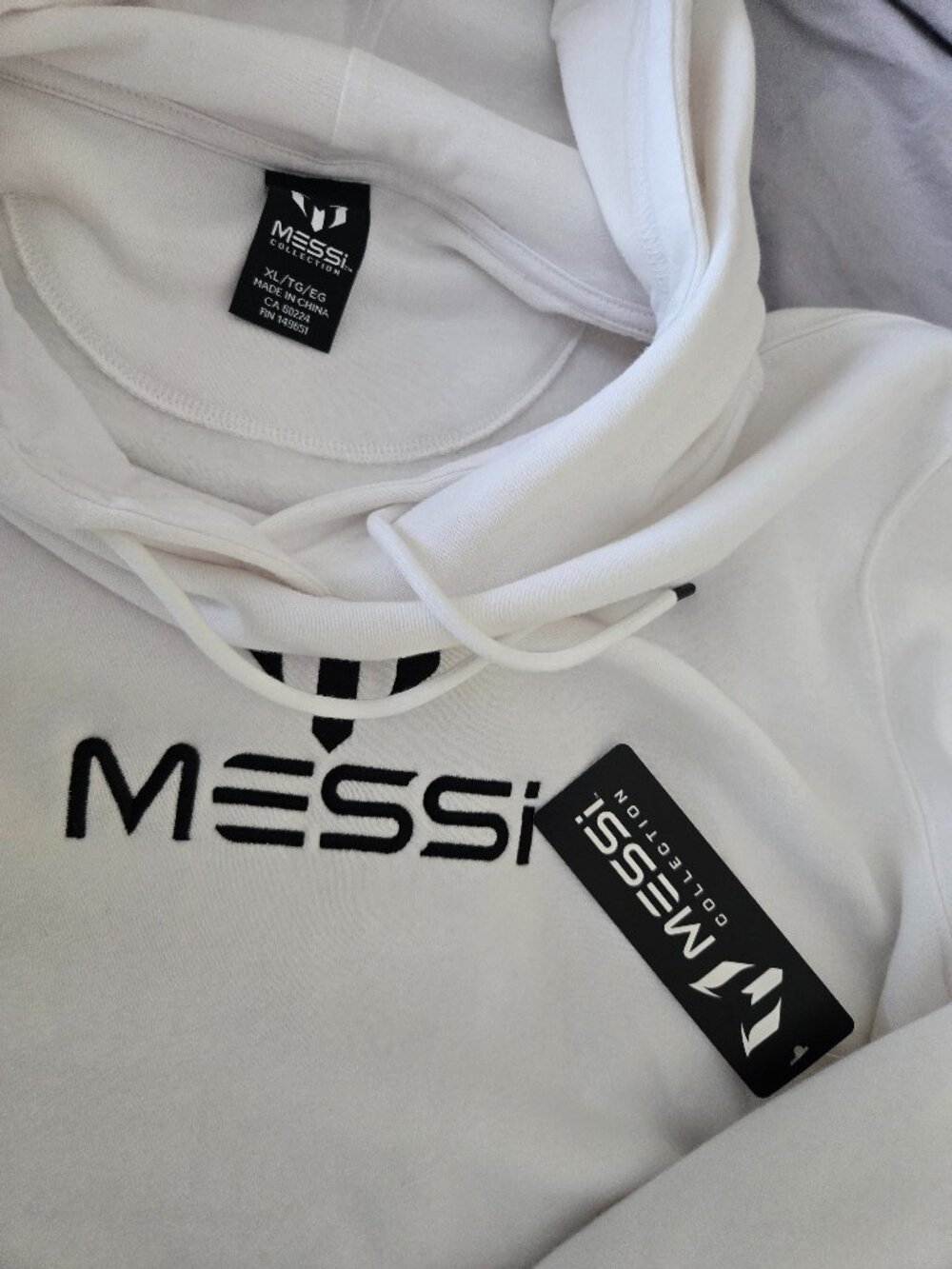 Messi Collection Men's Pullover Light Hoodie Sweatshirt Size X-Large White - Picture 6 of 6